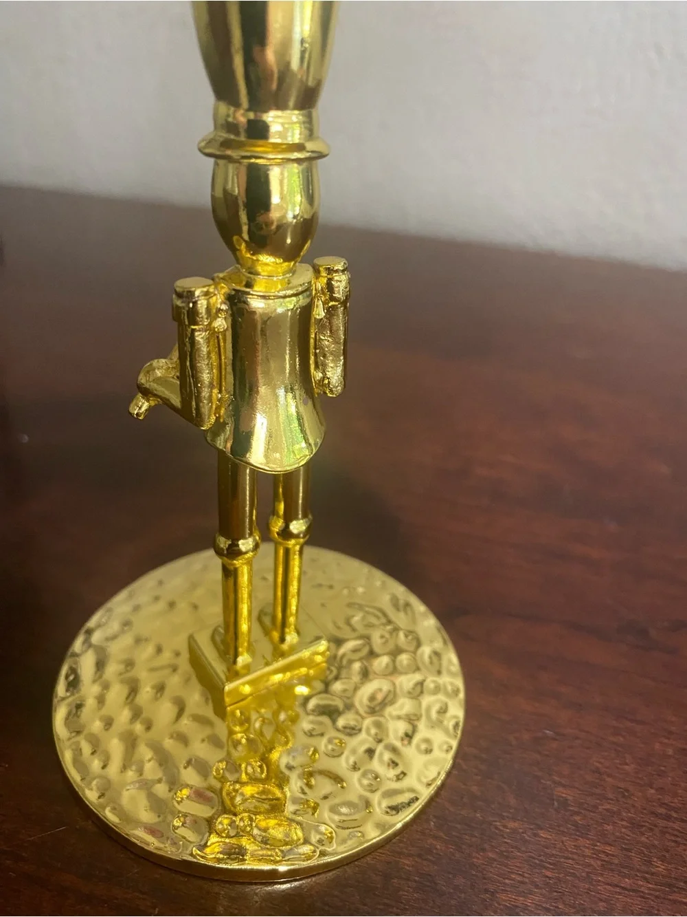 Nutcracker Wine Glass with a Toy Soldier Gold Stem